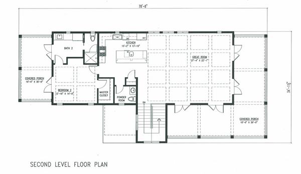 Beach Floor Plan - Upper Floor Plan #443-6