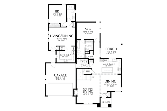 Floor Plan - Main Floor for Contemporary House Plan #48-1109 - 4 bed, 3.5 bath