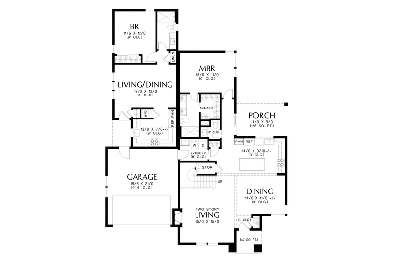House Blueprint - Floor Plan - Main Floor for Contemporary House Plan #48-1109 - 4 bed, 3.5 bath
