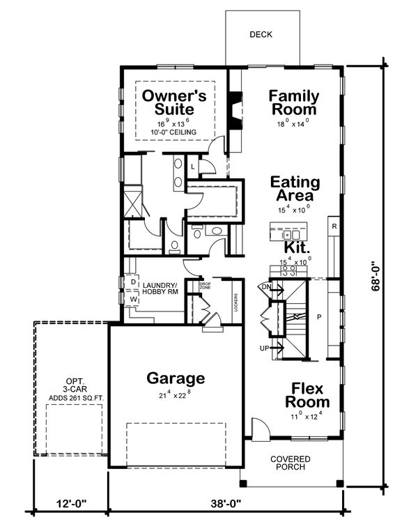 Architectural House Design - Craftsman Floor Plan - Main Floor Plan #20-2359
