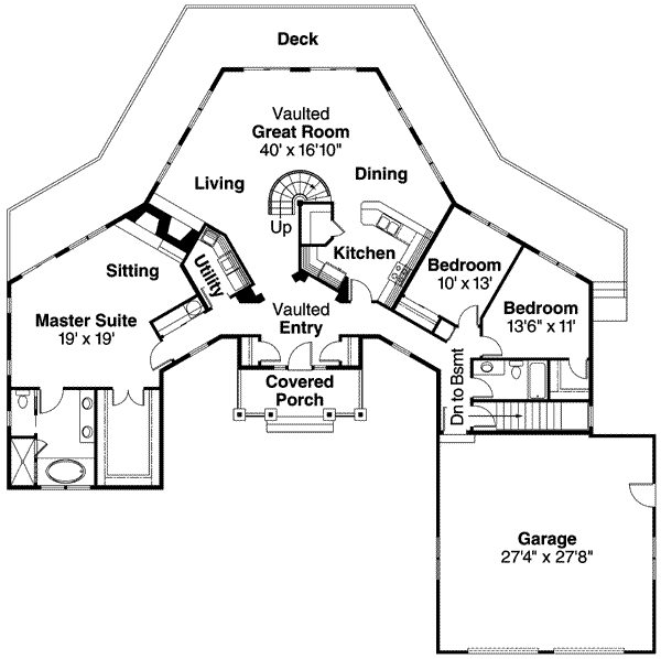 Home Plan - Craftsman Floor Plan - Main Floor Plan #124-547