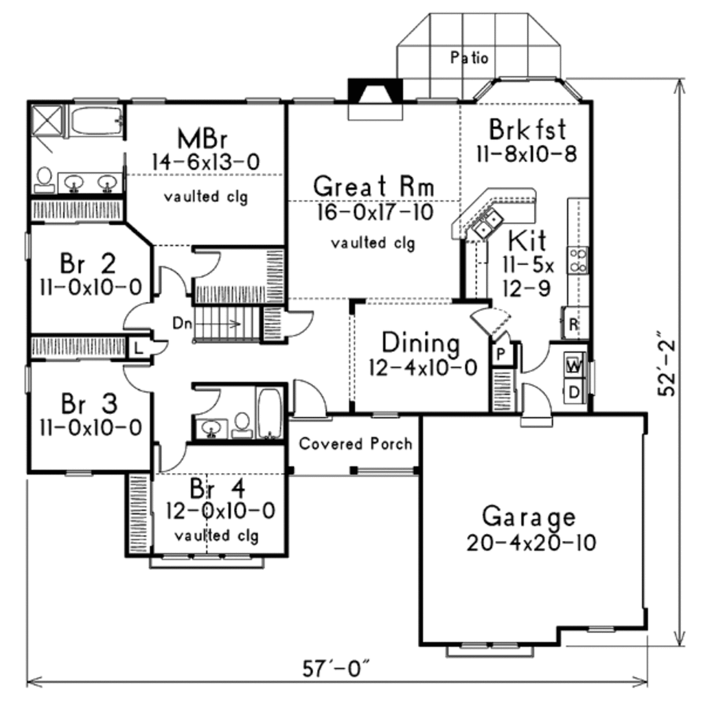 Traditional Style House Plan 4 Beds 2 Baths 1761 Sq Ft Plan 57 184 Eplans Com Traditional Style House Plan 4 Beds 2 Baths 1761 Sq Ft Plan 57 184 Eplans Com