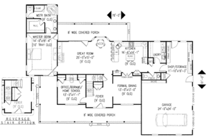 Floor Plan - Main Floor for Country House Plan #11-118 - 5 bed, 2.5 bath