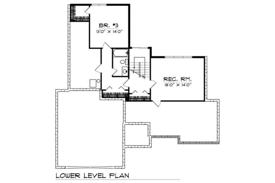 Floor Plan - Lower Floor for Traditional House Plan #70-755 - 3 bed, 3 bath