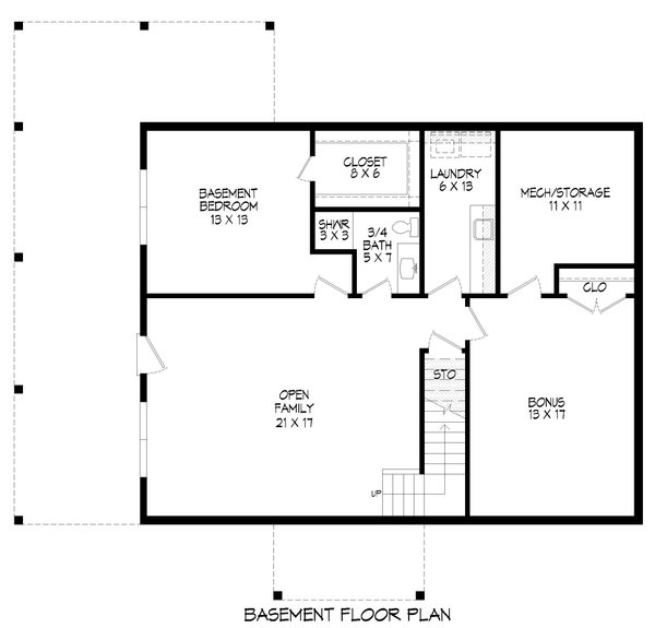 Country Floor Plan - Lower Floor Plan #932-690