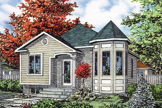 Exterior - Front Elevation for Traditional House Plan #138-207 - 2 bed, 1 bath