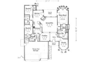 Floor Plan - Main Floor for Traditional House Plan #310-410 - 3 bed, 2.5 bath