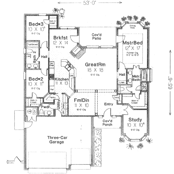 Traditional Floor Plan - Main Floor Plan #310-410