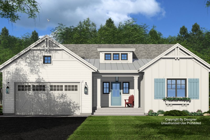 House Blueprint - Farmhouse Exterior - Front Elevation Plan #51-1395