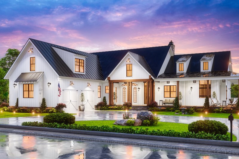 Home Plan - Exterior - Front Elevation 5 for Farmhouse House Plan #54-488 - 3 bed, 3.5 bath