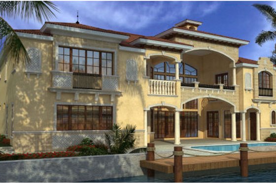 Exterior - Rear Elevation for Mediterranean House Plan #420-249 - 7 bed, 8.5 bath