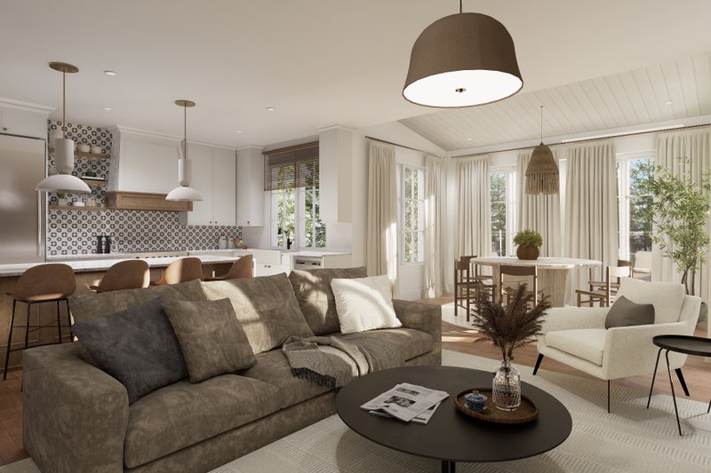 House Blueprint - Interior - Family Room for Farmhouse House Plan #23-2827 - 6 bed, 2.5 bath