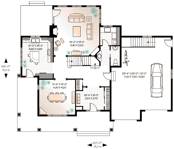 House Plan Design - Traditional Floor Plan - Main Floor Plan #23-410