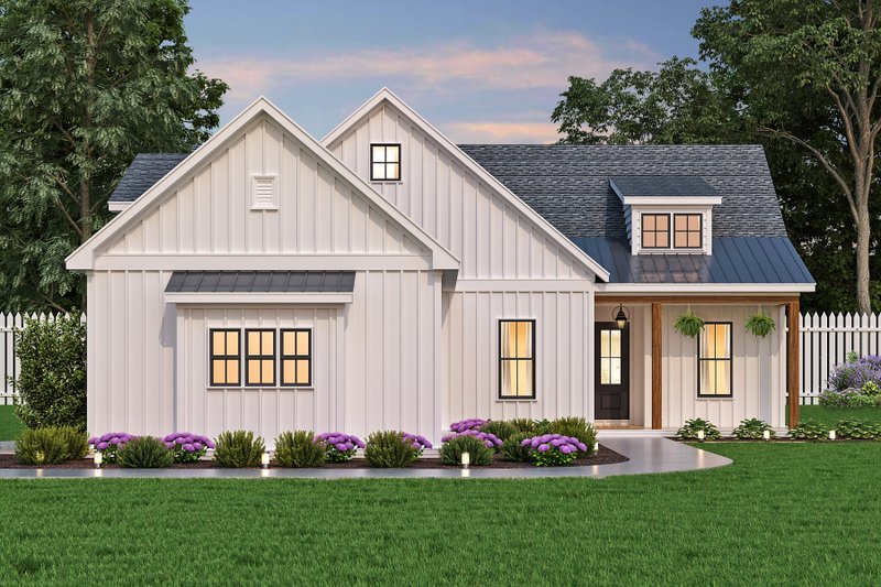 Farmhouse Style House Plan - 3 Beds 2 Baths 1637 Sq/Ft Plan #119-437