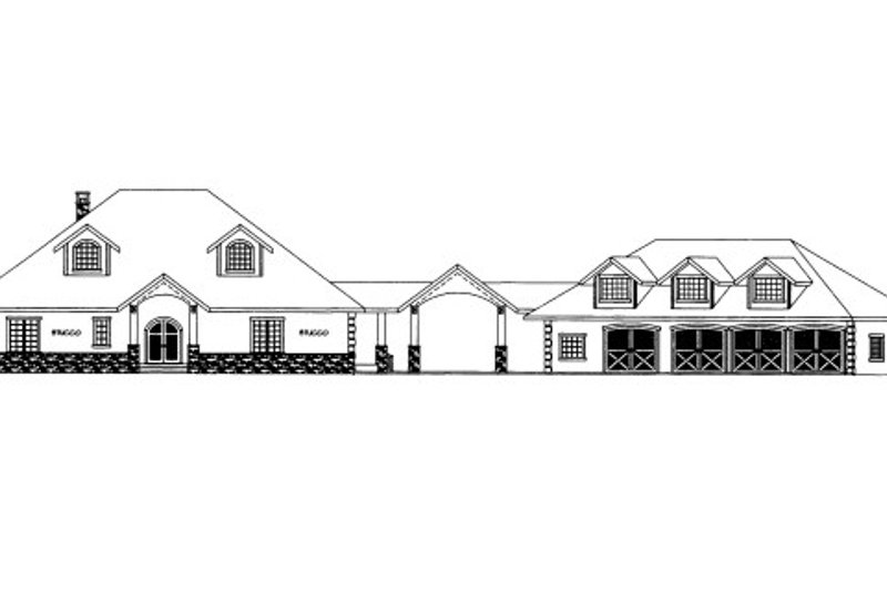 Home Plan - Exterior - Front Elevation 3 for European House Plan #117-614 - 4 bed, 5.5 bath