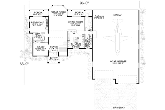 Floor Plan - Main Floor for Mediterranean House Plan #420-288 - 3 bed, 4 bath