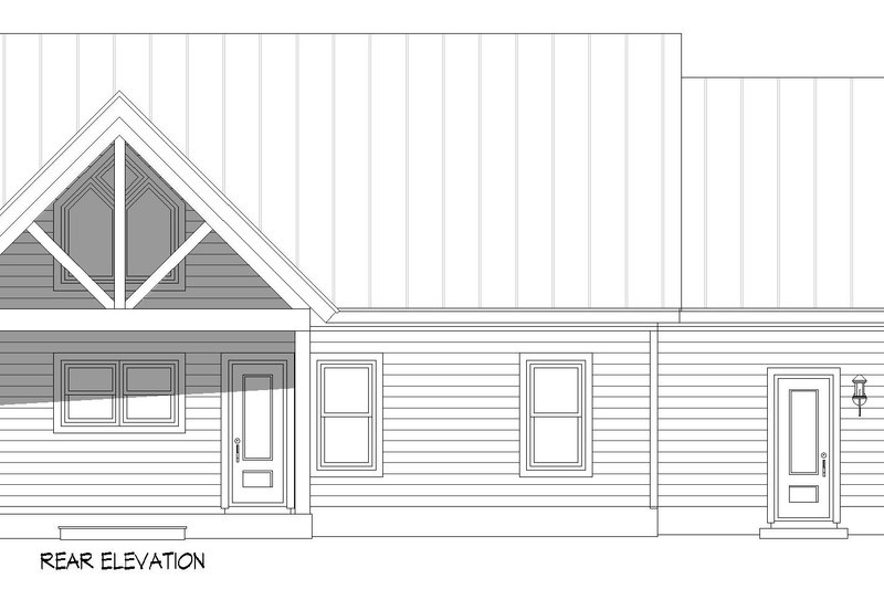 House Blueprint - Exterior - Rear Elevation for Farmhouse House Plan #932-1456 - 3 bed, 2 bath