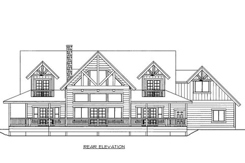 Home Plan - Exterior - Rear Elevation for Cabin House Plan #117-787 - 3 bed, 2.5 bath
