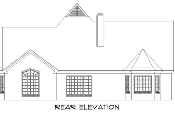 Exterior - Rear Elevation for European House Plan #424-170 - 4 bed, 2 bath