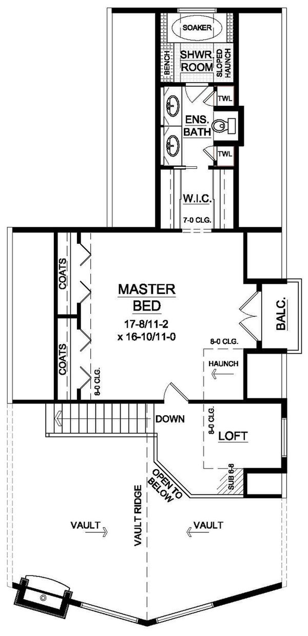 Cabin Floor Plan - Upper Floor Plan #126-191