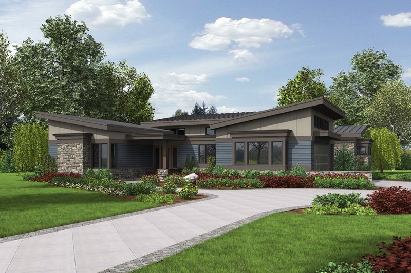 Dream House Plan - Exterior - Front Elevation 3 for Modern House Plan #48-497 - 3 bed, 2.5 bath