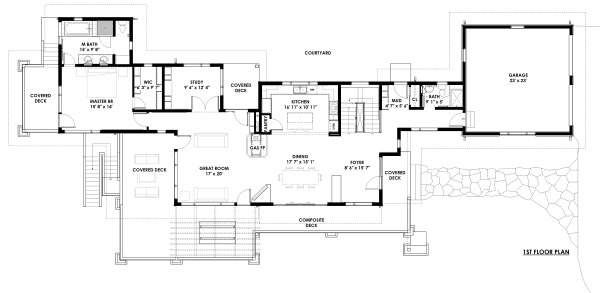 Architectural House Design - Prairie Floor Plan - Main Floor Plan #1042-17