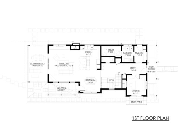 Architectural House Design - Farmhouse Floor Plan - Main Floor Plan #1042-23