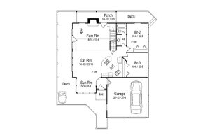 Vacation Cottage house plan, main level floor plan