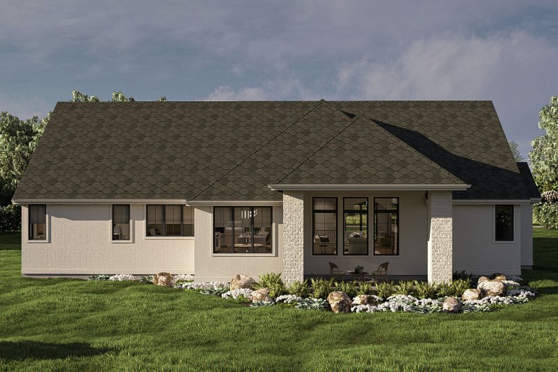 House Blueprint - Exterior - Rear Elevation for Modern House Plan #455-414 - 3 bed, 3.5 bath