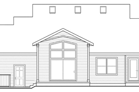 Exterior - Rear Elevation for Country House Plan #124-882 - 3 bed, 2.5 bath