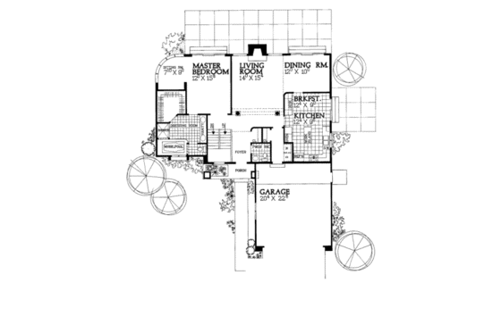 Floor Plan - Main Floor for Traditional House Plan #72-378 - 3 bed, 2.5 bath