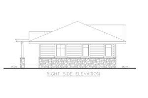 Exterior - Front Elevation 3 for Adobe / Southwestern House Plan #117-1032 - 2 bed, 2 bath