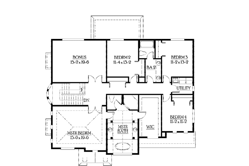 Home Plan - Floor Plan - Upper Floor for Craftsman House Plan #132-423 - 4 bed, 2.5 bath