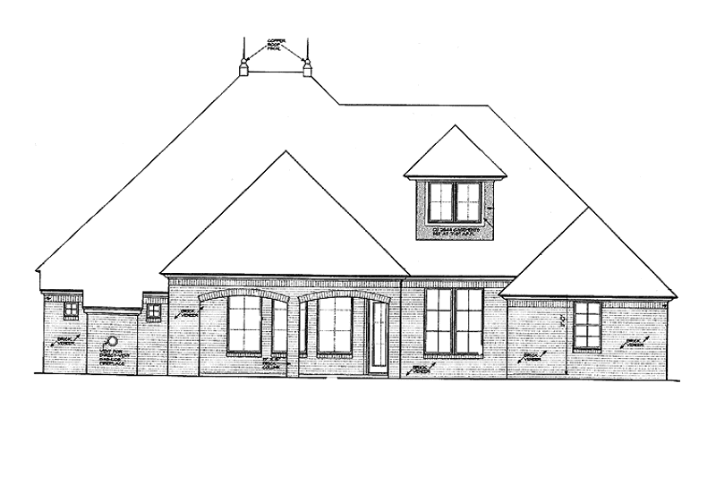 Home Plan - Exterior - Rear Elevation for Country House Plan #310-1247 - 3 bed, 2.5 bath