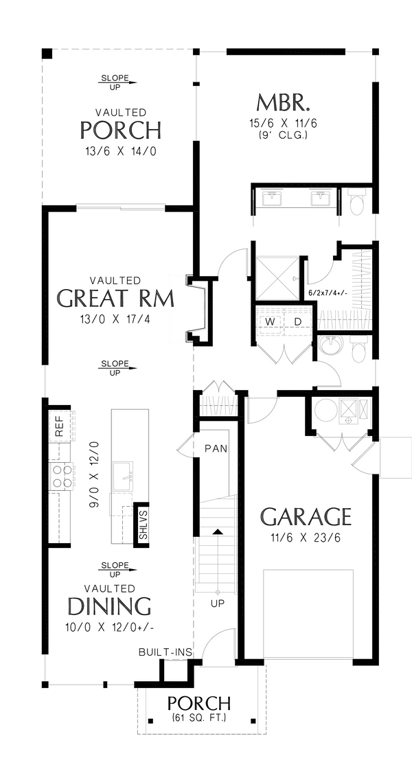 House Blueprint - Contemporary Floor Plan - Main Floor Plan #48-1072
