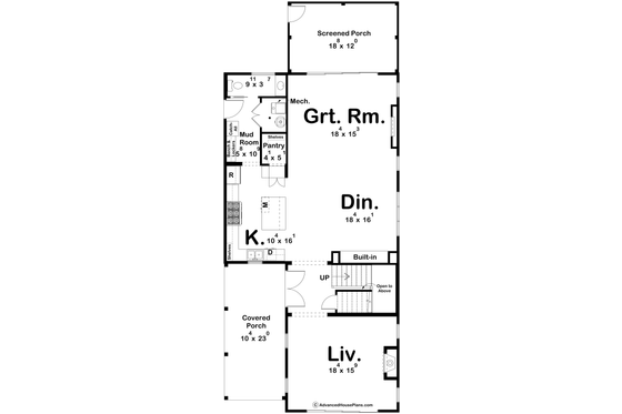 Floor Plan - Main Floor for Beach House Plan #455-672 - 3 bed, 3.5 bath