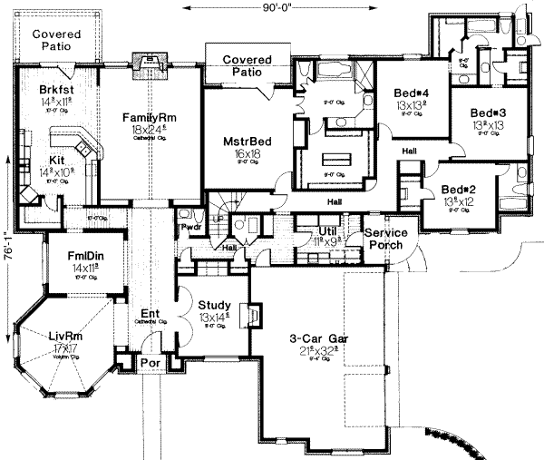 European Floor Plan - Main Floor Plan #310-164
