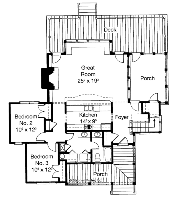 Architectural House Design - Craftsman Floor Plan - Main Floor Plan #429-194