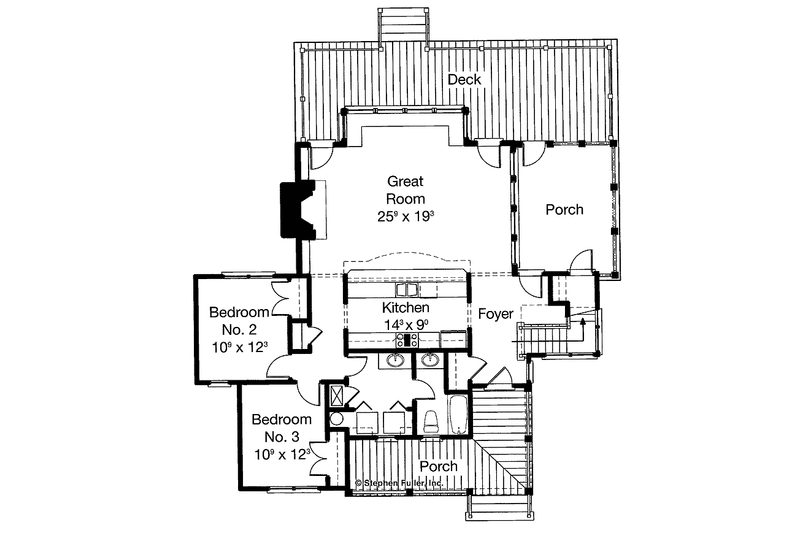 Home Plan - Floor Plan - Main Floor for Craftsman House Plan #429-194 - 3 bed, 2 bath