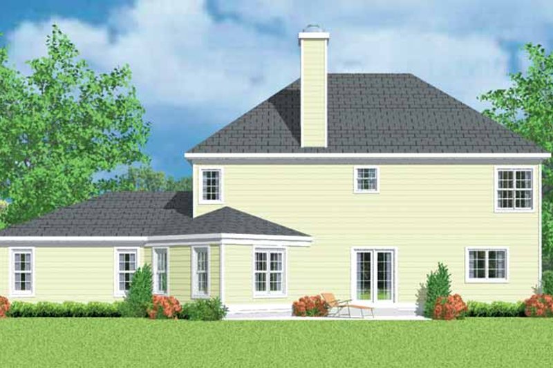 Home Plan - Exterior - Rear Elevation for Country House Plan #72-1102 - 3 bed, 2.5 bath