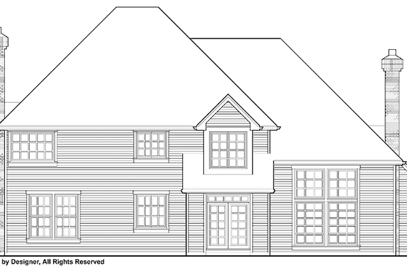 Architectural House Design - Exterior - Rear Elevation for Colonial House Plan #48-713 - 3 bed, 2.5 bath
