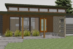 Exterior - Front Elevation 3 for Modern House Plan #519-2 - 3 bed, 2 bath