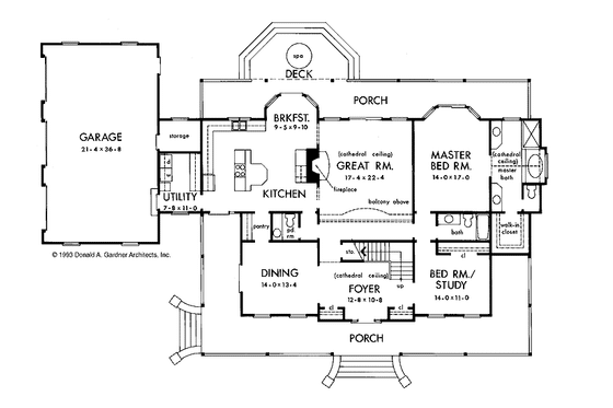 Floor Plan - Main Floor for Country House Plan #929-151 - 4 bed, 3.5 bath