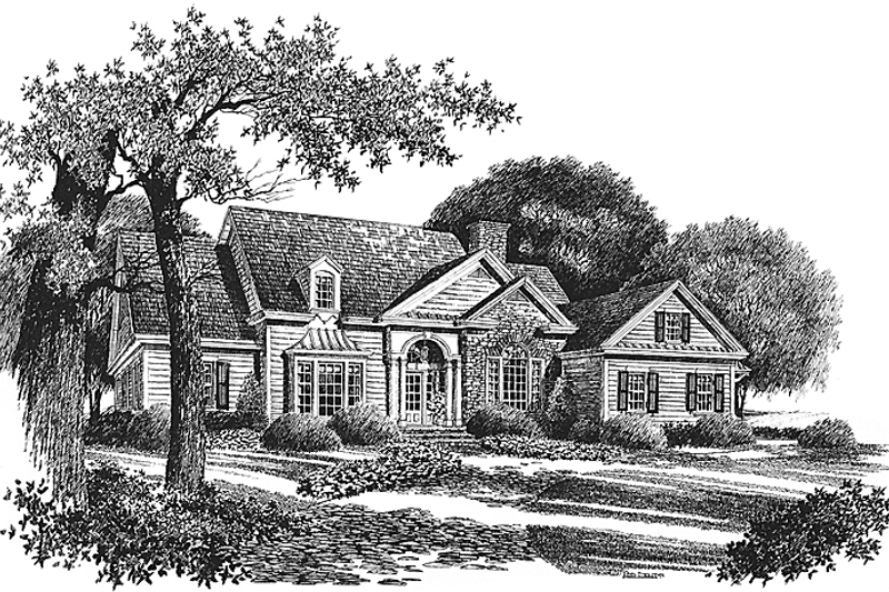 Home Plan - Exterior - Front Elevation 3 for Country House Plan #429-88 - 3 bed, 2.5 bath