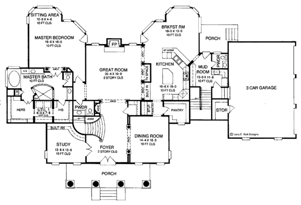 Architectural House Design - Classical Floor Plan - Main Floor Plan #952-252