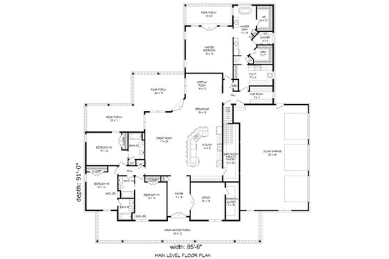 Floor Plan - Main Floor for Country House Plan #932-320 - 4 bed, 4 bath