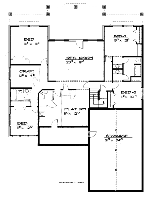 Architectural House Design - Country Floor Plan - Lower Floor Plan #308-259
