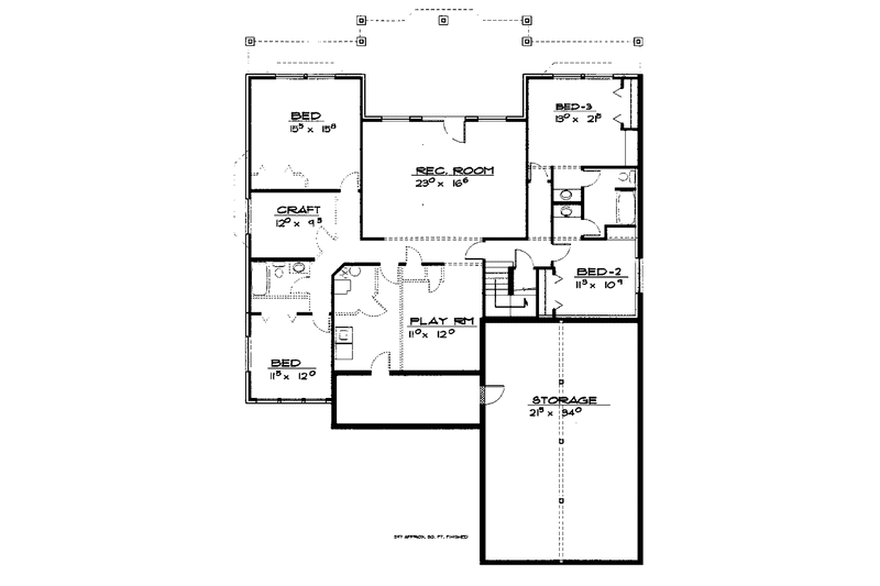 Dream House Plan - Floor Plan - Lower Floor for Country House Plan #308-259 - 2 bed, 2.5 bath