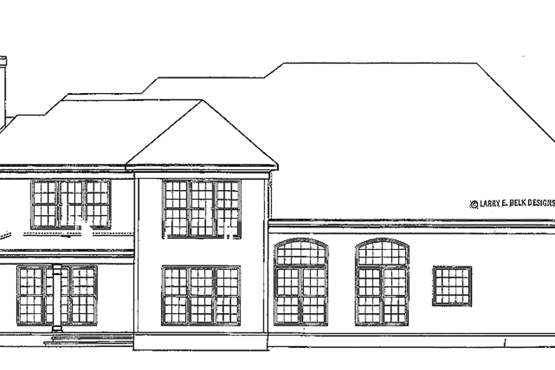 Architectural House Design - Exterior - Rear Elevation for Colonial House Plan #952-241 - 4 bed, 3.5 bath
