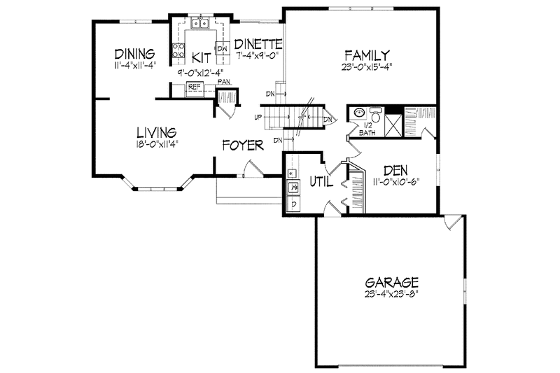 Home Plan - Floor Plan - Main Floor for European House Plan #51-820 - 3 bed, 3 bath